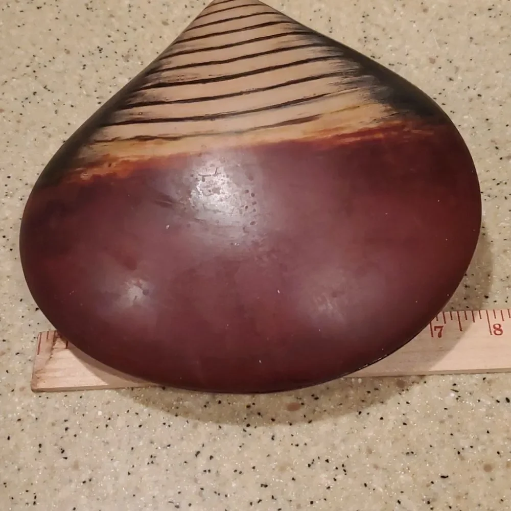 Clam Shell Wooden Dish Trinket Box